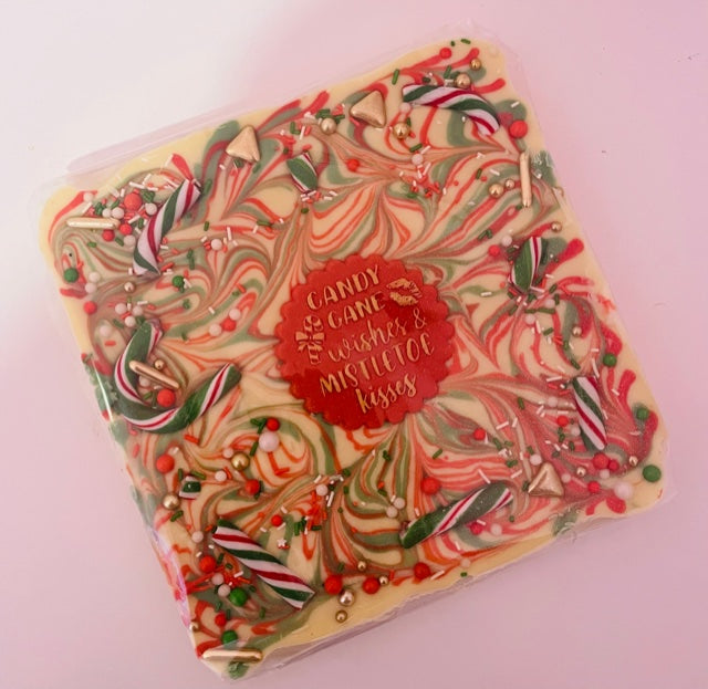 Peppermint Bark Chocolate Slab