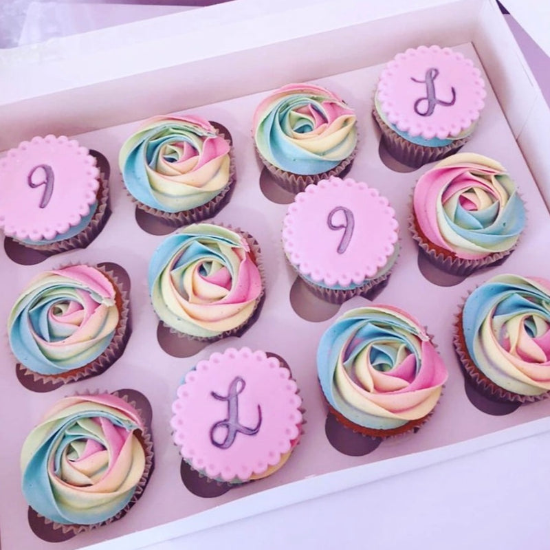 Pastel Rainbow Cupcake Box
