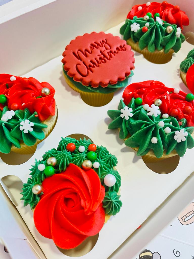 Red Christmas Cupcake box