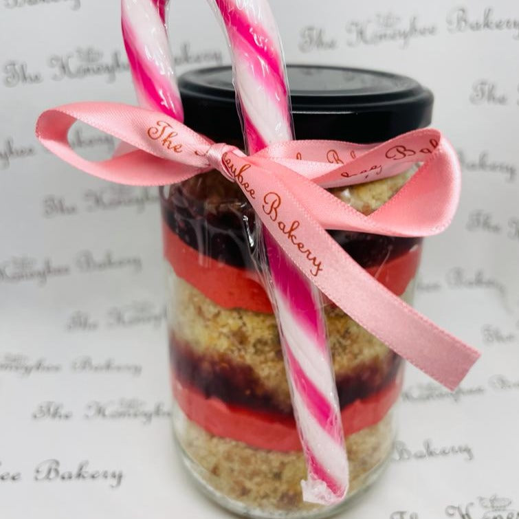 Red Christmas Cake Jar