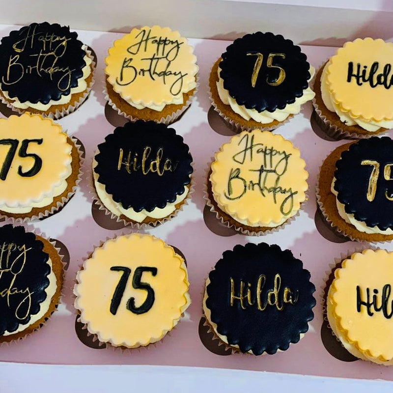 Black and Gold cupcake box