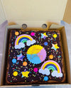 Rainbow Birthday Brownie Slab