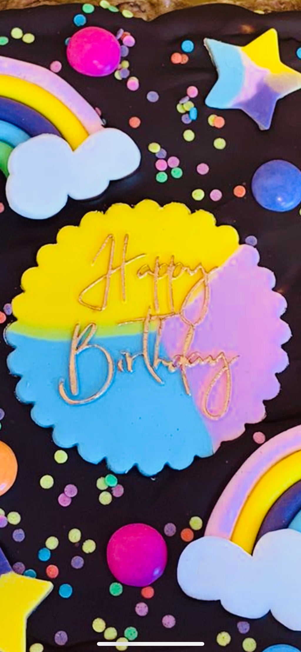 Rainbow Birthday Brownie Slab