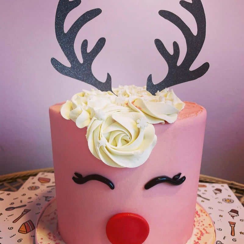 Pink Reindeer cake 6”